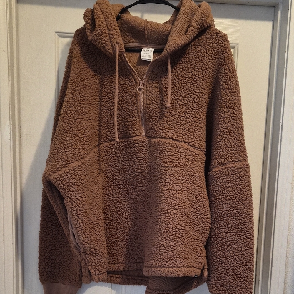 PINK Victoria's Secret Brown Sherpa Pullover